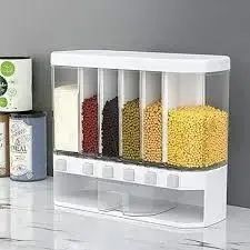 Органайзер на 6 секций для сыпучих продуктов Assorted Grain Rice Bucket Диспенсер для круп, дозатор для сахара 00019340 фото