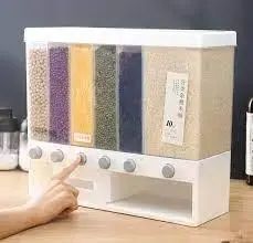 Органайзер на 6 секций для сыпучих продуктов Assorted Grain Rice Bucket Диспенсер для круп, дозатор для сахара 00019340 фото