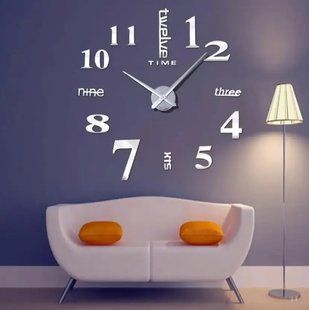 Великий настінний годинник Horloge 3D DIY кварц 27/37/47 55 см. Світяться вночі 00022488 фото