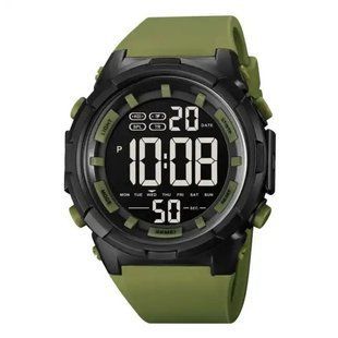 Часы наручные мужские SKMEI 1845AG ARMY GREEN, армейские водостойкие тактические часы. Цвет: зеленый 00022056 фото