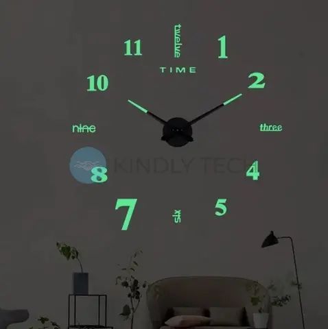 Великий настінний годинник Horloge 3D DIY кварц 27/37/47 55 см. Світяться вночі 00022488 фото