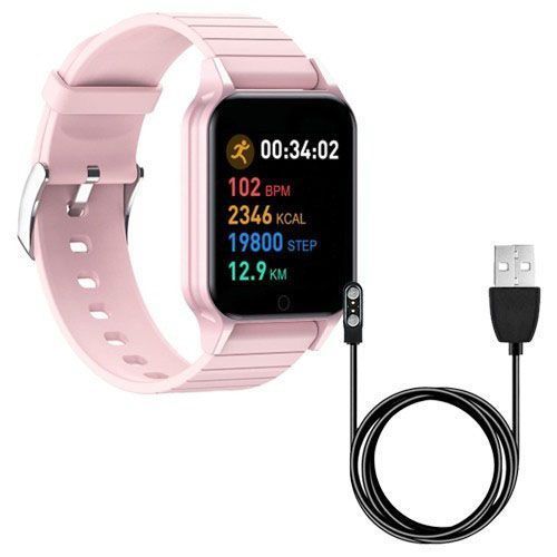 Смарт часы Smart Watch T96 стильные с защитой от влаги и пыли с измерением температура тела. Цвет: розовый 00022416 фото