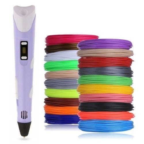 3D ручка Smart 3D Pen 2 c LCD дисплеєм, Ручка для об'ємного малювання, Дитяча 3д ручка. Колір: фіолетовий 00015791 фото