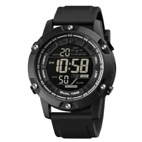 Часы наручные мужские SKMEI 1762BK BLACK, Мужские армейские водостойкие тактические часы. Цвет: черный 00022482 фото