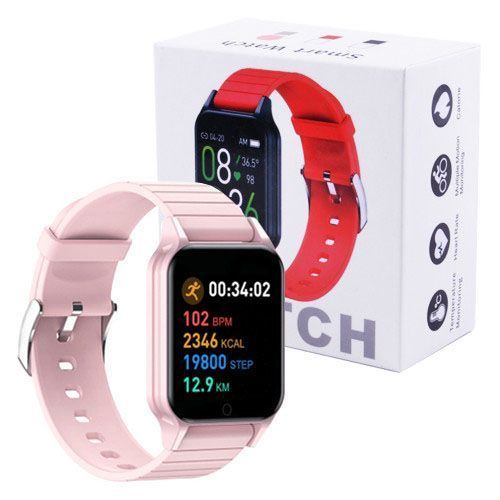 Смарт часы Smart Watch T96 стильные с защитой от влаги и пыли с измерением температура тела. Цвет: розовый 00022416 фото