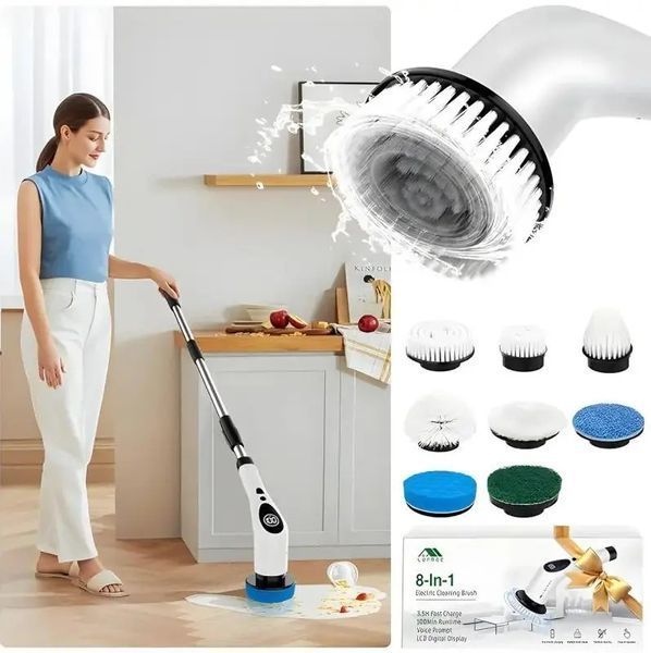 Щітка електрична 8 насадок,360 градусів Cleaning brush AND 1-33 00012826 фото