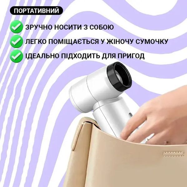 Смарт-фен на аккумуляторе от USB, 4500мАч, 55Вт, Белый/Беспроводной турбовентилятор/Фен аккумуляторный 00020969 фото