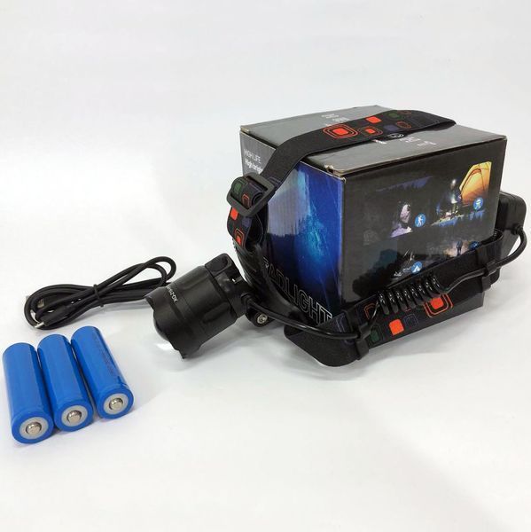 Фонарь налобный X-Balong XQ-219-HP50 аккумуляторный LED zoom с функцией Power Bank 3 режима работы 00022935 фото