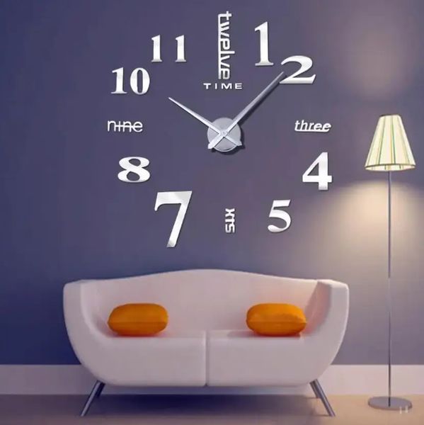 Великий настінний годинник Horloge 3D DIY кварц 27/37/47 55 см. Світяться вночі 00022488 фото