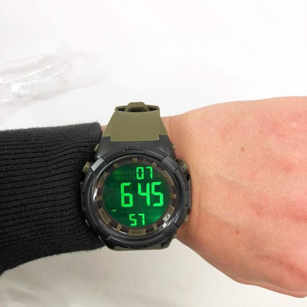 Часы наручные мужские SKMEI 1845AG ARMY GREEN, армейские водостойкие тактические часы. Цвет: зеленый 00022056 фото