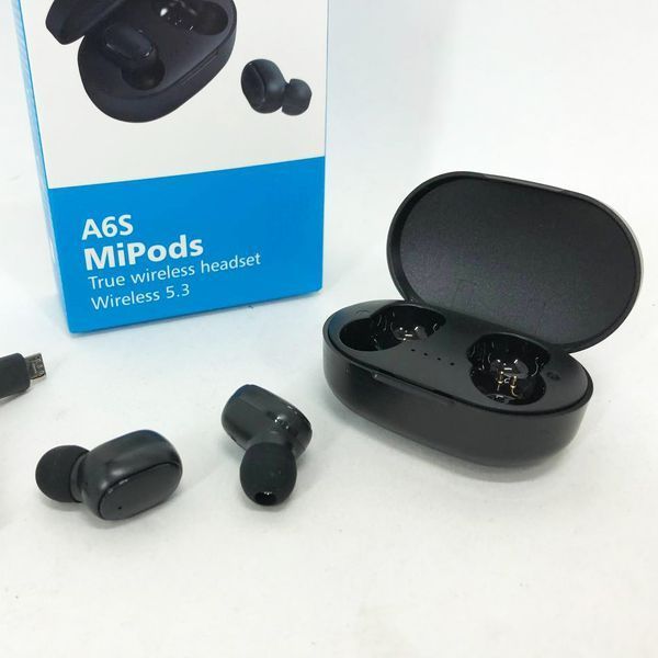 Наушники беспроводные блютуз TWS MiPods A6S True, беспроводные наушники для смартфона,. Цвет: черный 00023842 фото