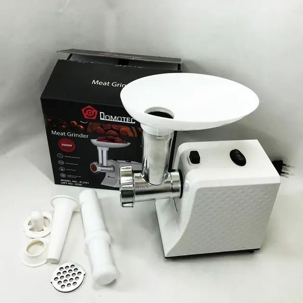 М'ясорубка електрична domotec r3391 2000w, компактна м'ясорубка для дому, м'ясорубка 3 в 1 00021042 фото