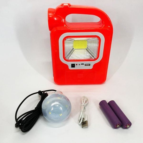 Фонарь кемпинг переносной 6399А - LED+COB, power bank, 2x18650, солнечная батарея. Цвет: оранжевый 00023535 фото
