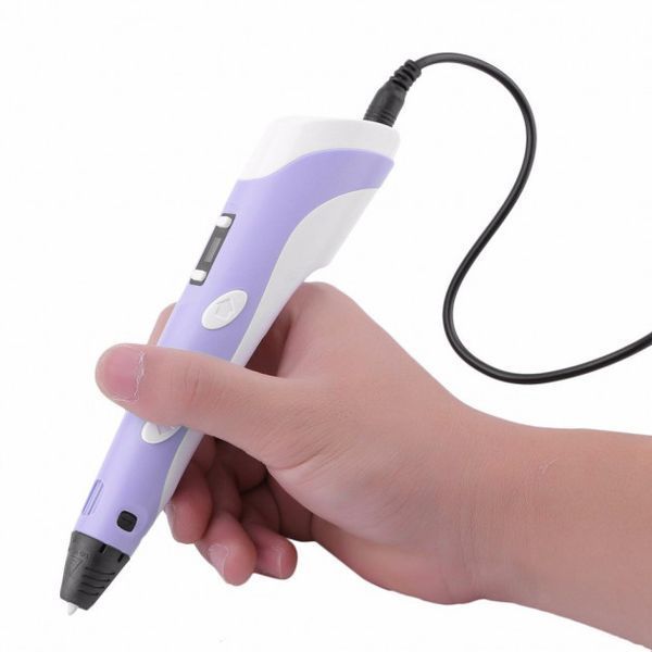 3D ручка Smart 3D Pen 2 c LCD дисплеєм, Ручка для об'ємного малювання, Дитяча 3д ручка. Колір: фіолетовий 00015791 фото