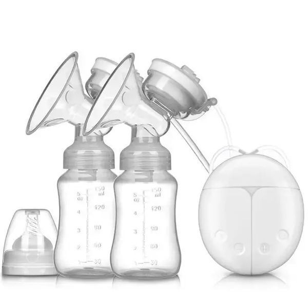 Электрический двойной массажный молокоотсос Kinder Goods в комплекте с 2 бутылочками для молока + соска, USB 00015975 фото