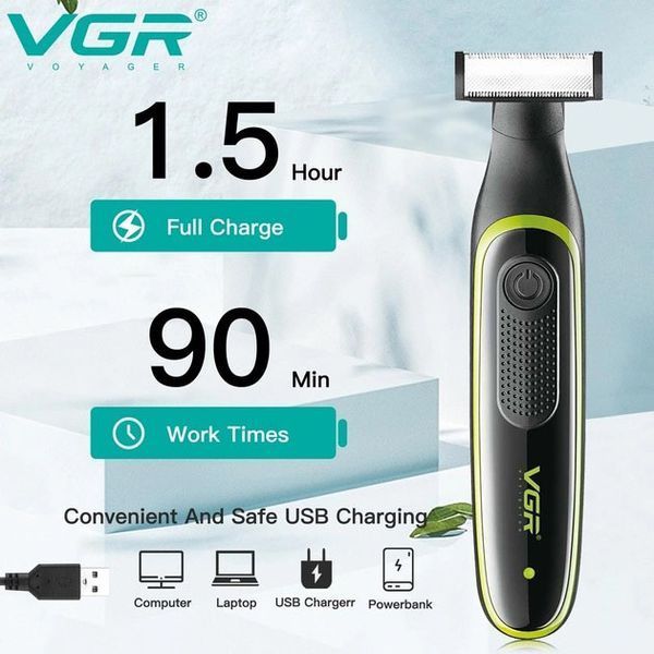 Мужской аккумуляторный триммер для бороды и усов VGR V-017 станок для влажного и сухого бритья 00015298 фото