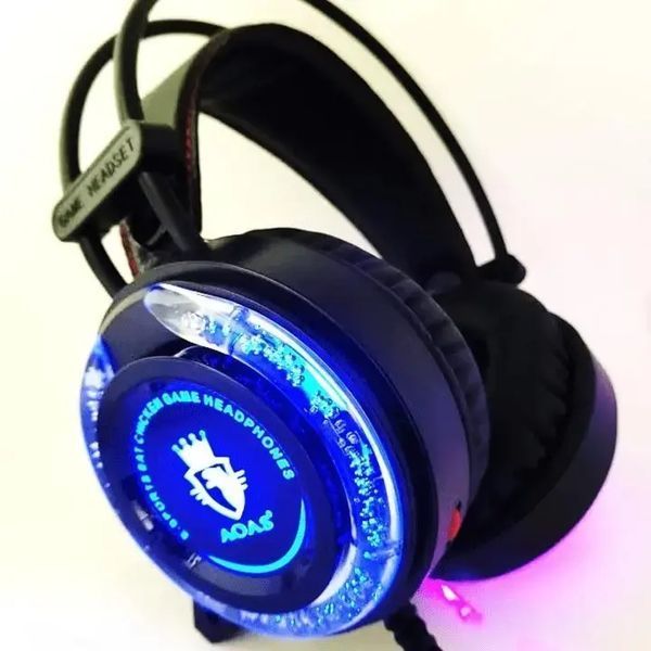 Ігрові накладні навушники з мікрофоном з RGB підсвічуванням GAME AS-90 00023884 фото
