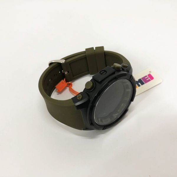 Часы наручные мужские SKMEI 1845AG ARMY GREEN, армейские водостойкие тактические часы. Цвет: зеленый 00022056 фото