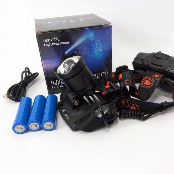 Фонарь налобный X-Balong XQ-219-HP50 аккумуляторный LED zoom с функцией Power Bank 3 режима работы 00022935 фото