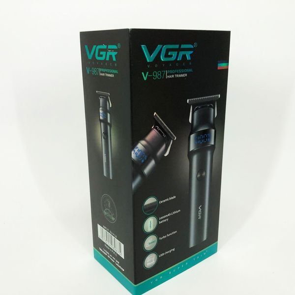 Машинка для стрижки волосся VGR V-987 BLACK, для стрижки посіченого волосся 00015119 фото