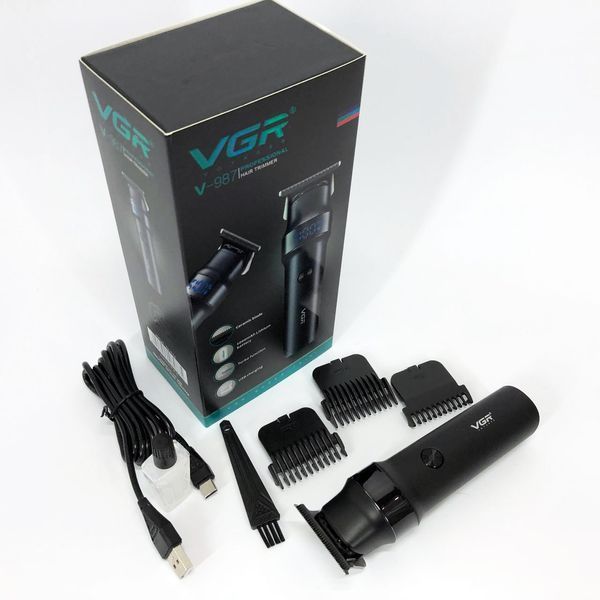 Машинка для стрижки волосся VGR V-987 BLACK, для стрижки посіченого волосся 00015119 фото