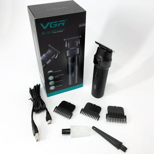 Машинка для стрижки волосся VGR V-987 BLACK, для стрижки посіченого волосся 00015119 фото