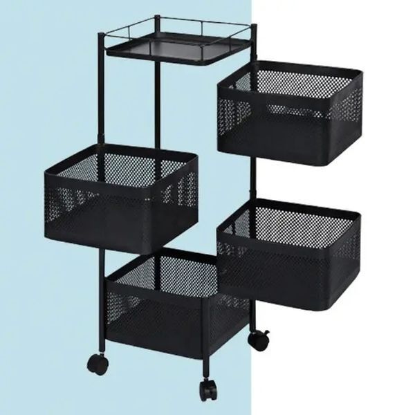 Органайзер кухонний з полицями, що обертаються Vegetable Rack для зберігання овочів і фруктів 00012760 фото