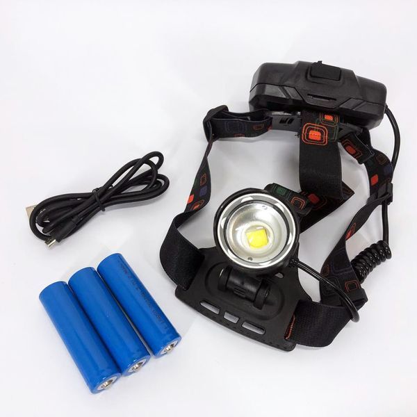 Фонарь налобный X-Balong XQ-219-HP50 аккумуляторный LED zoom с функцией Power Bank 3 режима работы 00022935 фото