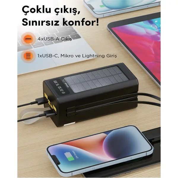 Батарея универсальная Linkage LKP-47 Solar 22.5W 50000mAh Black 00017889 фото