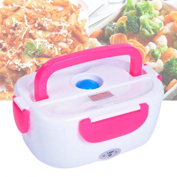 Ланчбокс з підігрівом їжі 220V, Electric lunch box, ланч-бокс Рожевий pr65638435/1-3 фото