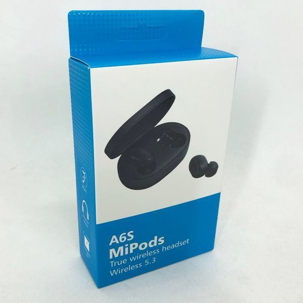 Наушники беспроводные блютуз TWS MiPods A6S True, беспроводные наушники для смартфона,. Цвет: черный 00023842 фото