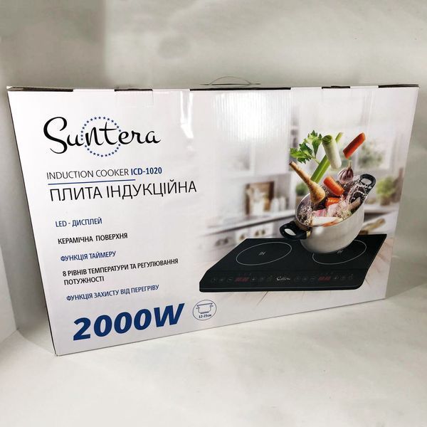 Електроплита індукційна інфрачервона Suntera ICD-1020 з дисплеєм LED (2000 Вт) 00018661 фото