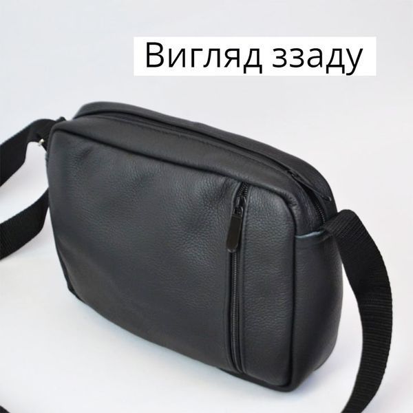 Стильная мужская сумка-мессенджер из натуральной кожи флотар, черного цвета, мужские сумки через плечо 00018350 фото