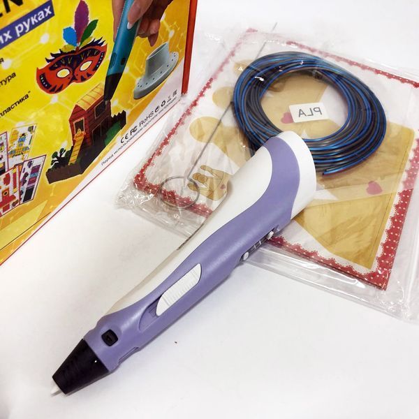 3D ручка Smart 3D Pen 2 c LCD дисплеєм, Ручка для об'ємного малювання, Дитяча 3д ручка. Колір: фіолетовий 00015791 фото