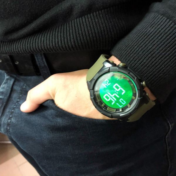 Часы наручные мужские SKMEI 1845AG ARMY GREEN, армейские водостойкие тактические часы. Цвет: зеленый 00022056 фото