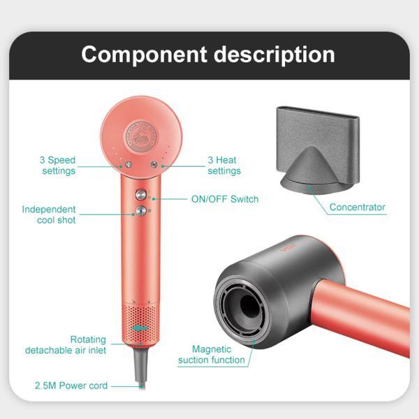 Фен професійний VGR V-440. Колір: оранжевий 00014809 фото