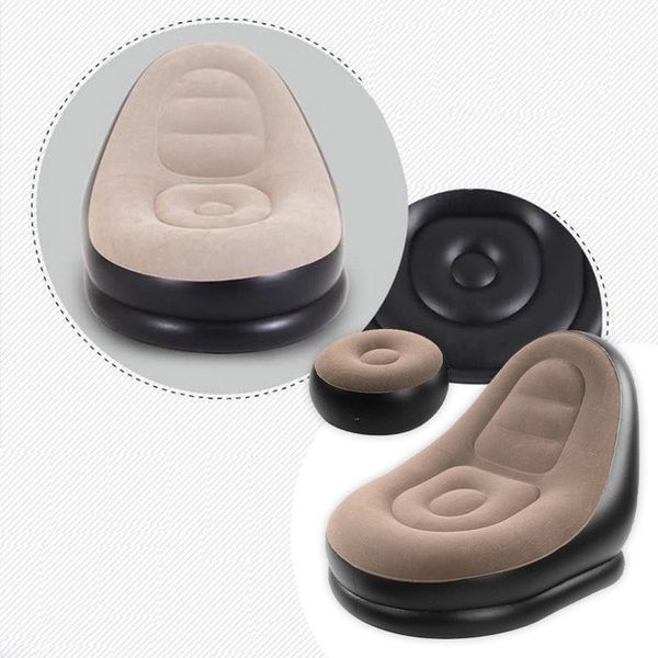 Надувное кресло с пуфом для отдыха AIR SOFA велюровое 00012679 фото