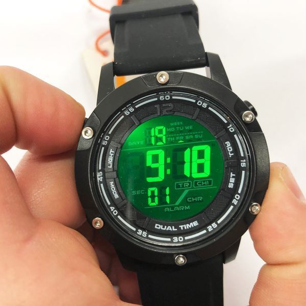 Часы наручные мужские SKMEI 1762BK BLACK, Мужские армейские водостойкие тактические часы. Цвет: черный 00022482 фото