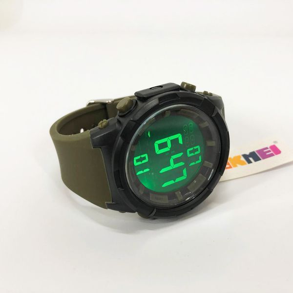 Часы наручные мужские SKMEI 1845AG ARMY GREEN, армейские водостойкие тактические часы. Цвет: зеленый 00022056 фото