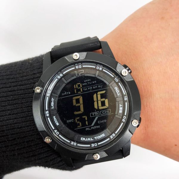Часы наручные мужские SKMEI 1762BK BLACK, Мужские армейские водостойкие тактические часы. Цвет: черный 00022482 фото