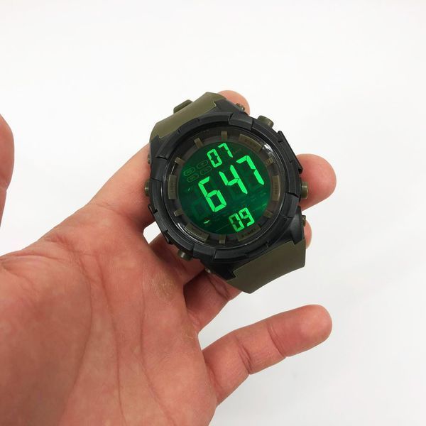 Часы наручные мужские SKMEI 1845AG ARMY GREEN, армейские водостойкие тактические часы. Цвет: зеленый 00022056 фото