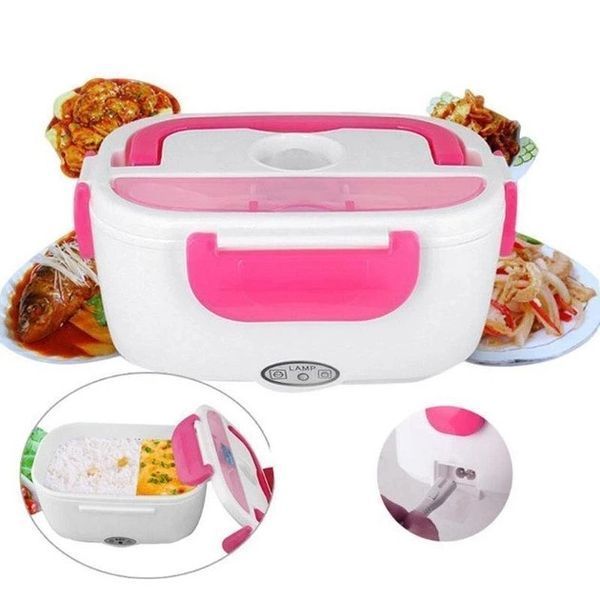 Ланчбокс з підігрівом їжі 220V, Electric lunch box, ланч-бокс Рожевий pr65638435/1-3 фото