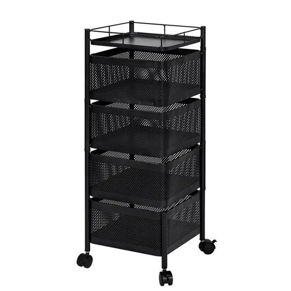 Органайзер кухонний з полицями, що обертаються Vegetable Rack для зберігання овочів і фруктів 00012760 фото