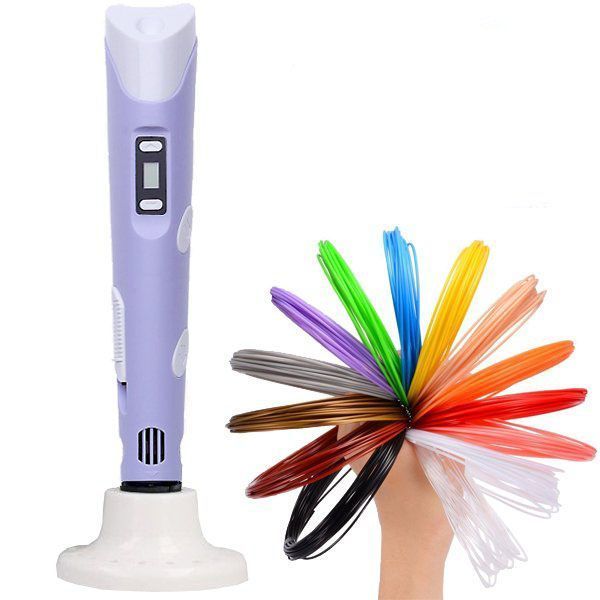 3D ручка Smart 3D Pen 2 c LCD дисплеєм, Ручка для об'ємного малювання, Дитяча 3д ручка. Колір: фіолетовий 00015791 фото