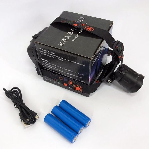 Фонарь налобный X-Balong XQ-219-HP50 аккумуляторный LED zoom с функцией Power Bank 3 режима работы 00022935 фото