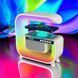 Нічний акумуляторний RGB G3 з бездротовою зарядкою 15W і Bluetooth колонкою 3W Настільна смарт лампа 00012627 фото 23
