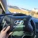 Набір подушок для авто Hyundai 2шт, натуральна шкіра, чорний колір, комфортні підголовники в автомобіль 00016805 фото 11