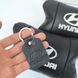 Набір подушок для авто Hyundai 2шт, натуральна шкіра, чорний колір, комфортні підголовники в автомобіль 00016805 фото 5