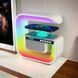 Нічний акумуляторний RGB G3 з бездротовою зарядкою 15W і Bluetooth колонкою 3W Настільна смарт лампа 00012627 фото 26