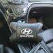 Набір подушок для авто Hyundai 2шт, натуральна шкіра, чорний колір, комфортні підголовники в автомобіль 00016805 фото 10